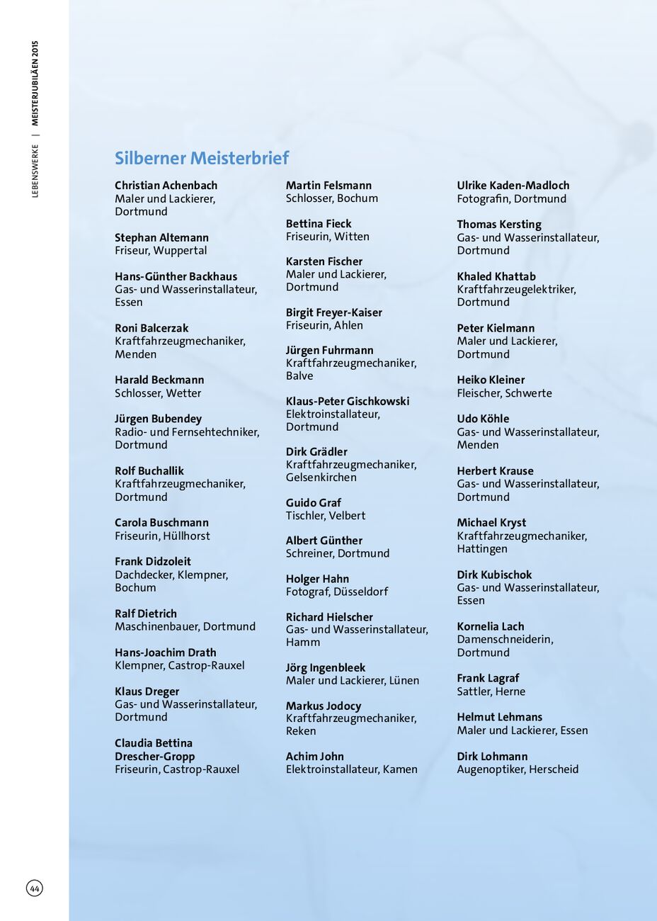 Handwerkskammer dortmund lebenswerke jubilare 2012 2024 es - Seite 44